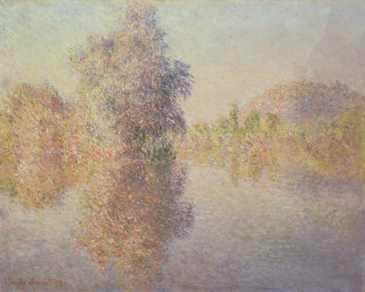 Morgon på Seine vid Giverny av Claude Monet