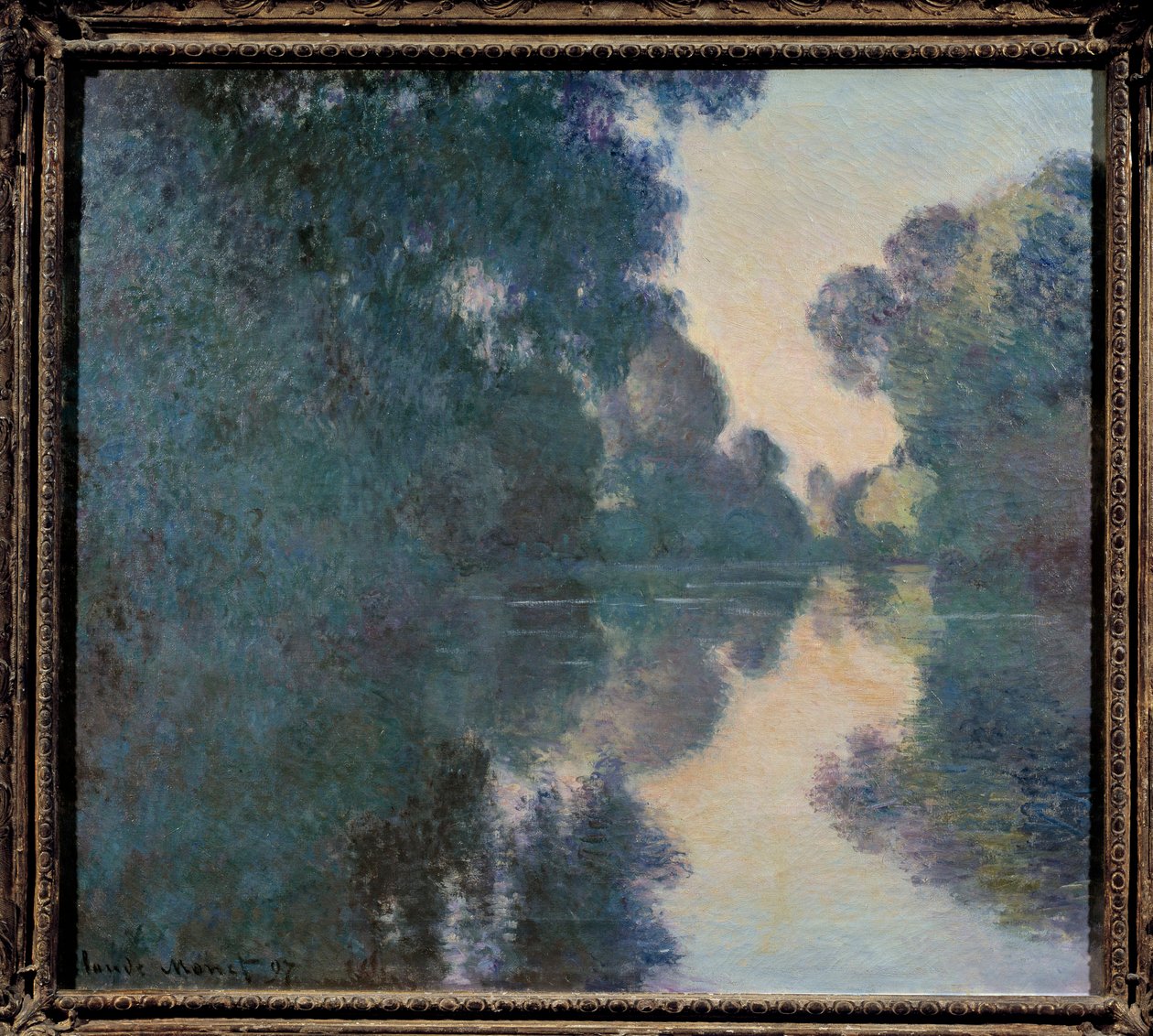 Morgon på Seine nära Giverny av Claude Monet