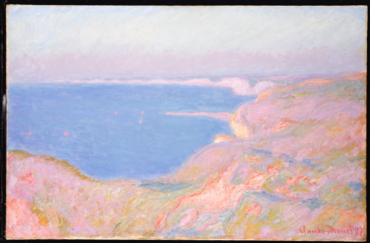 På klipporna nära Dieppe, solnedgång, 1897 av Claude Monet
