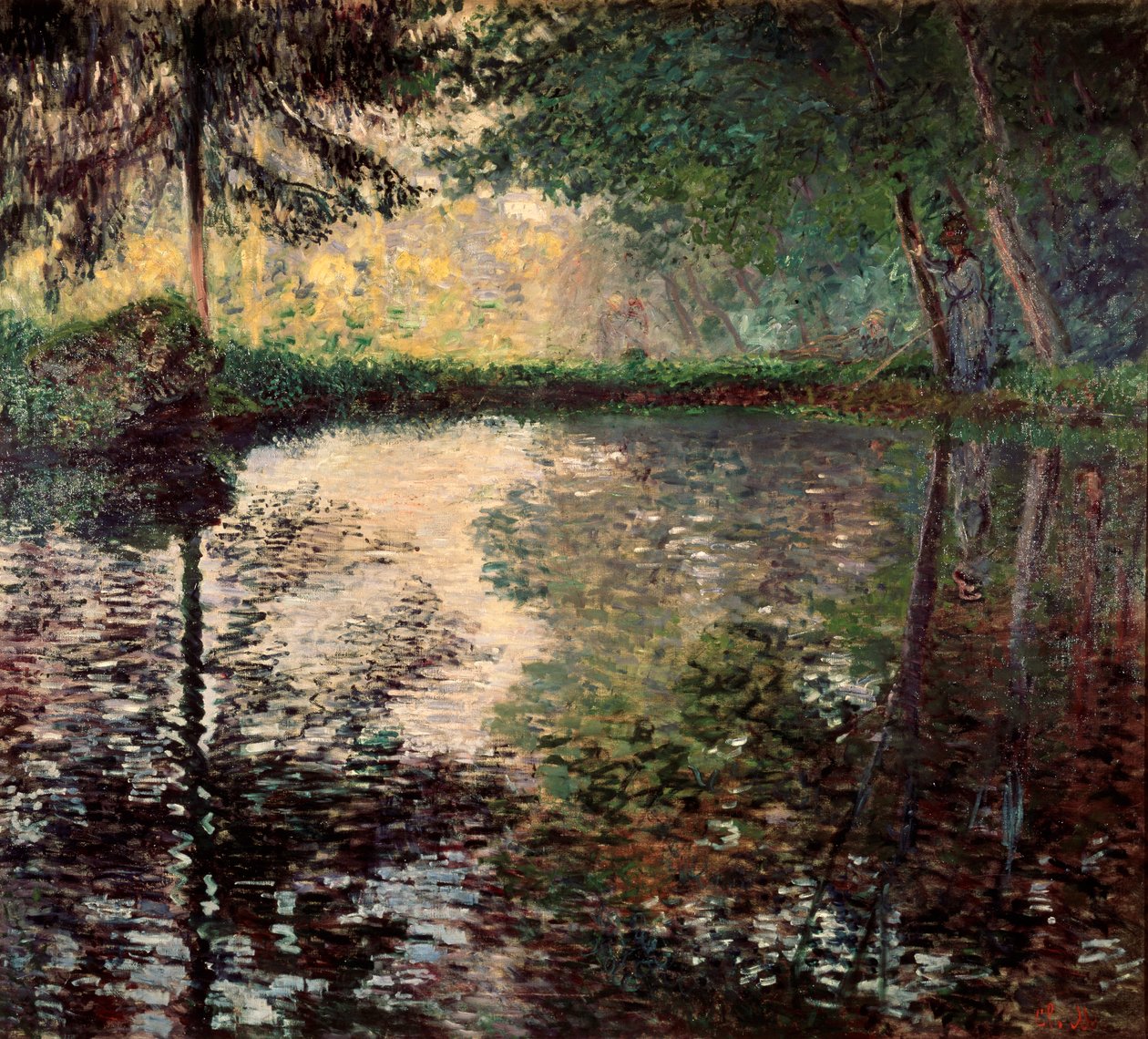 Damm vid Montgeron, c1876. av Claude Monet