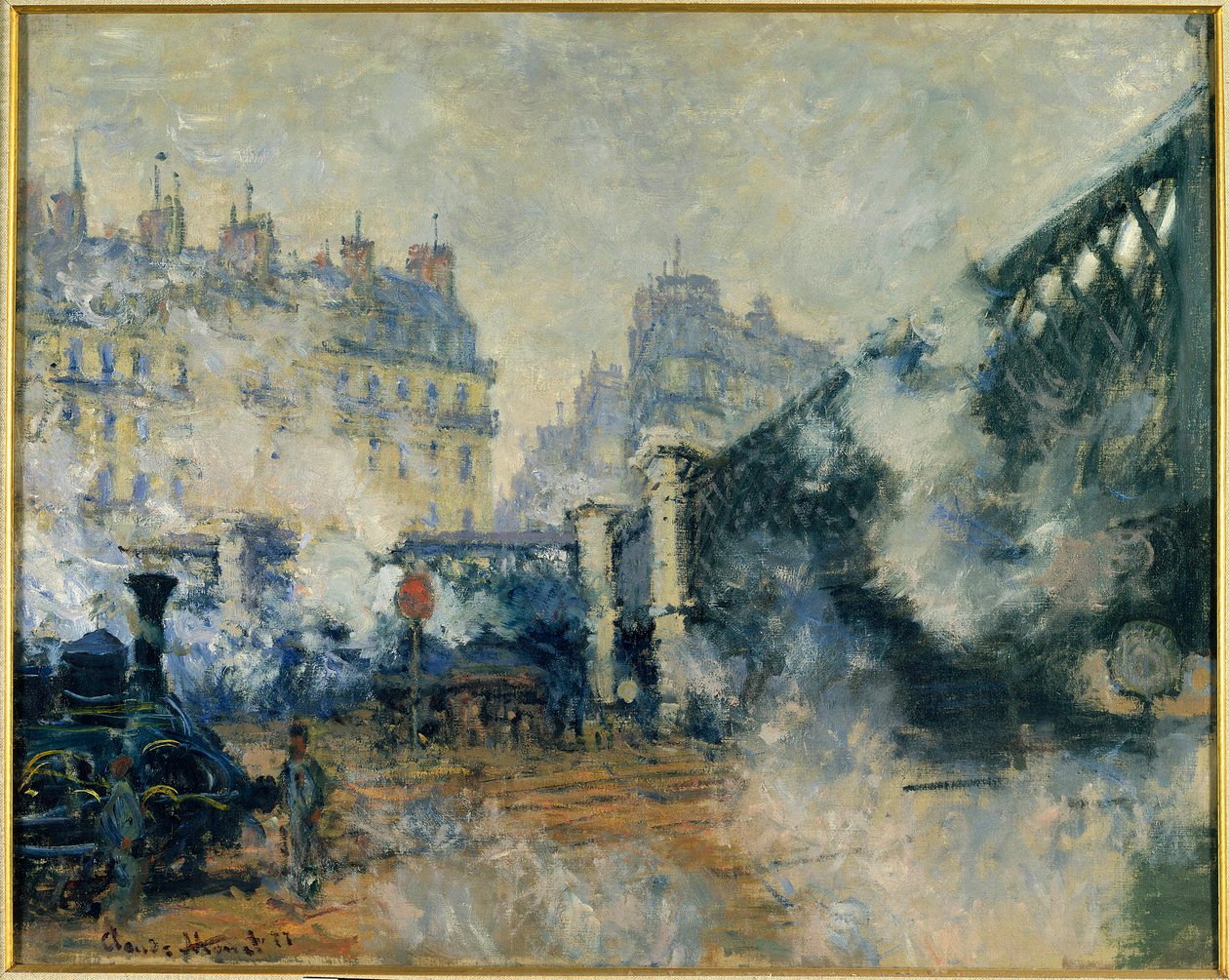 Europabron och Saint Lazarus Station (Saint-Lazare) Målning av Claude Monet (1840-1926) 1877 Sön. 0,64 x 0,81 m. Paris. Marmottan Museum av Claude Monet
