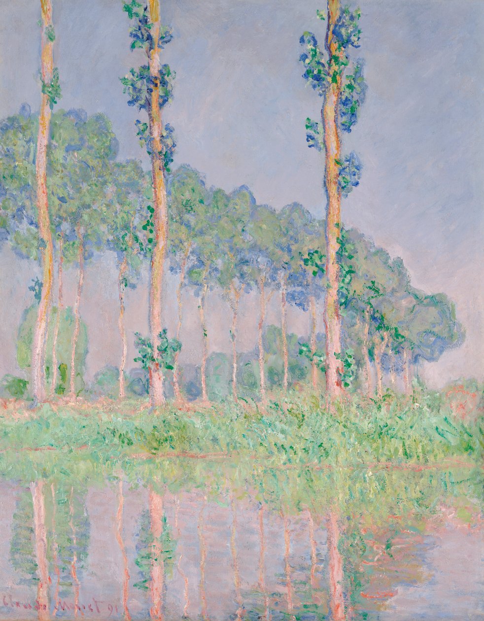 Poplar, rosa effekt av Claude Monet