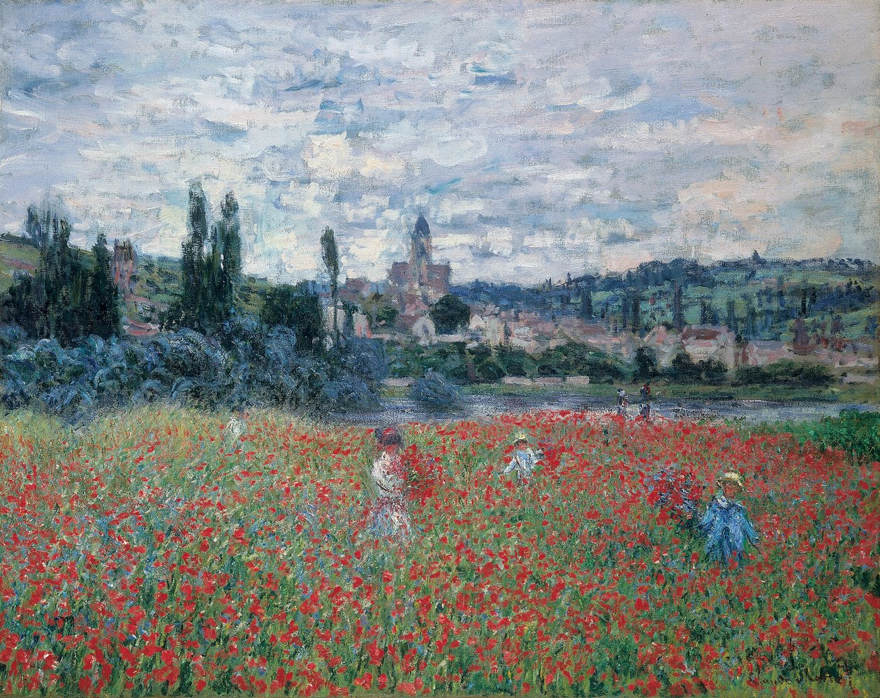 Vallmofält nära Vétheuil, ca 1879 (olja på duk) av Claude Monet