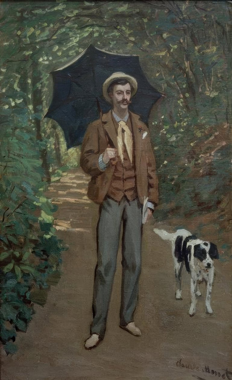 Porträtt av Victor Jacquemont med ett parasoll av Claude Monet