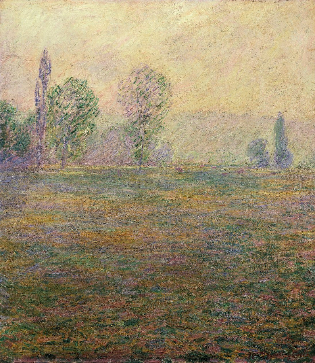 Äng vid Giverny. Målning av Claude MONET (1840-1926) av Claude Monet