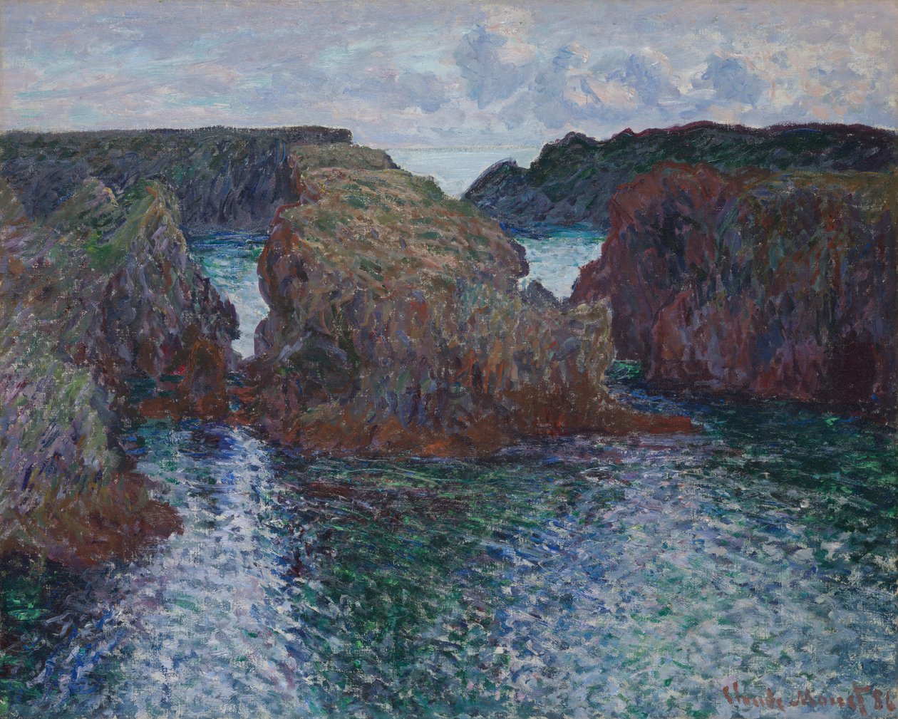 Stenar vid Port-Goulphar, Belle-Île, 1886. av Claude Monet