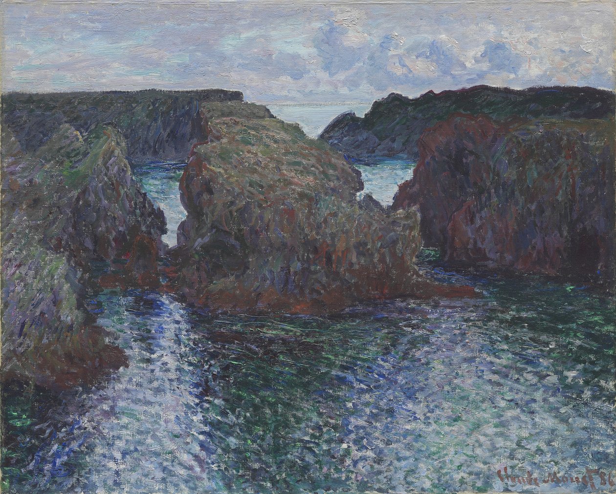 Stenar vid Port-Goulphar, Belle-Île, 1886 av Claude Monet