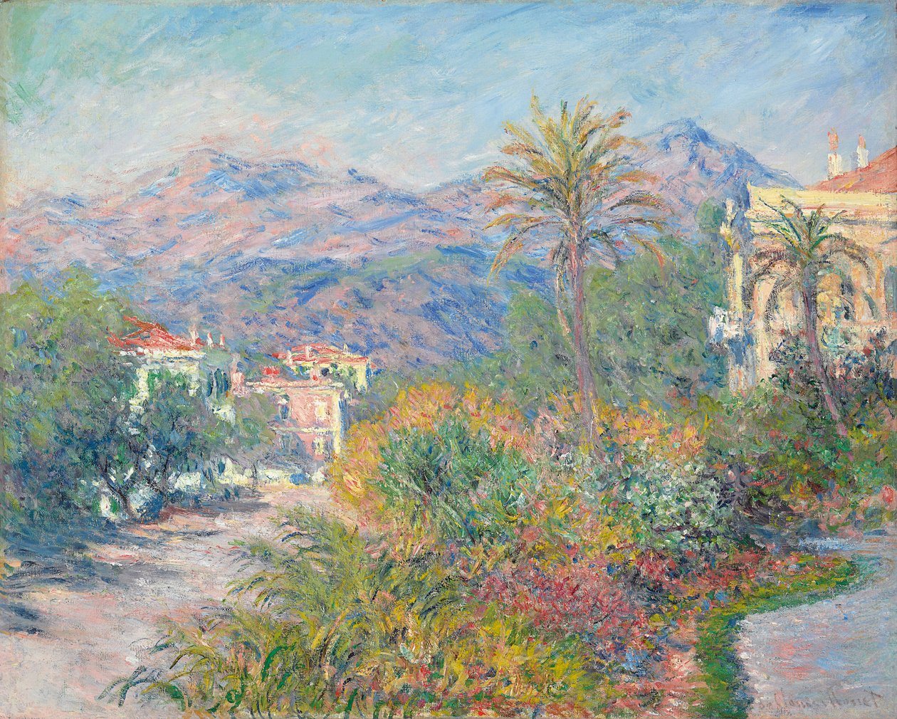 romersk väg vid Bordighera; Romersk väg i Bordighera, 1884 av Claude Monet