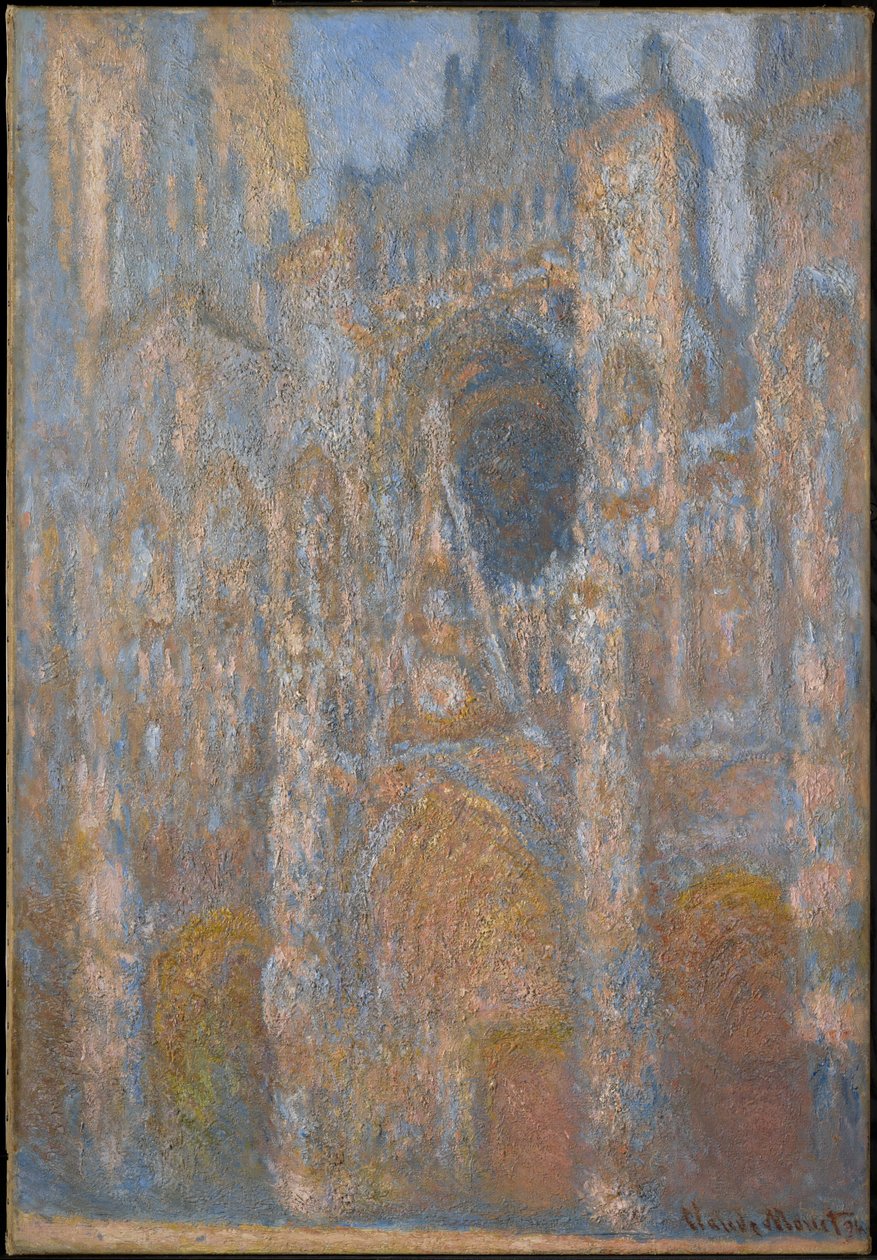 Rouens katedral, fasaden i solsken av Claude Monet
