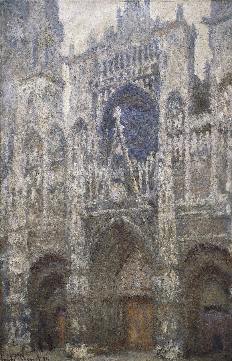 Rouens katedral, västportalen, Harmony in Grey, 1894 av Claude Monet