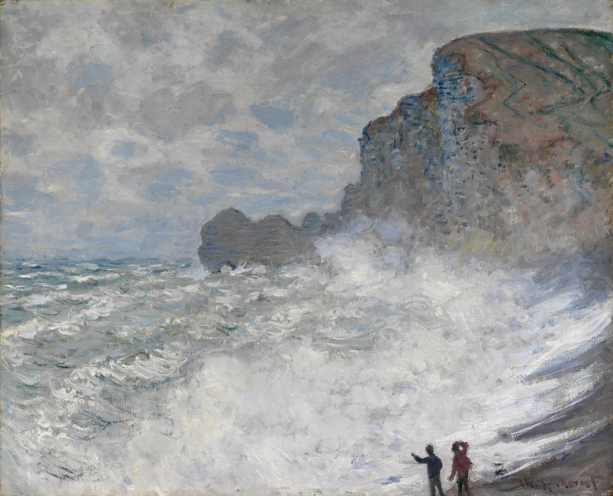 Ruggigt väder vid Étretat, 1883 av Claude Monet