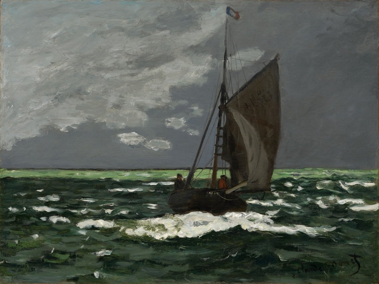 Havslandskap, storm av Claude Monet