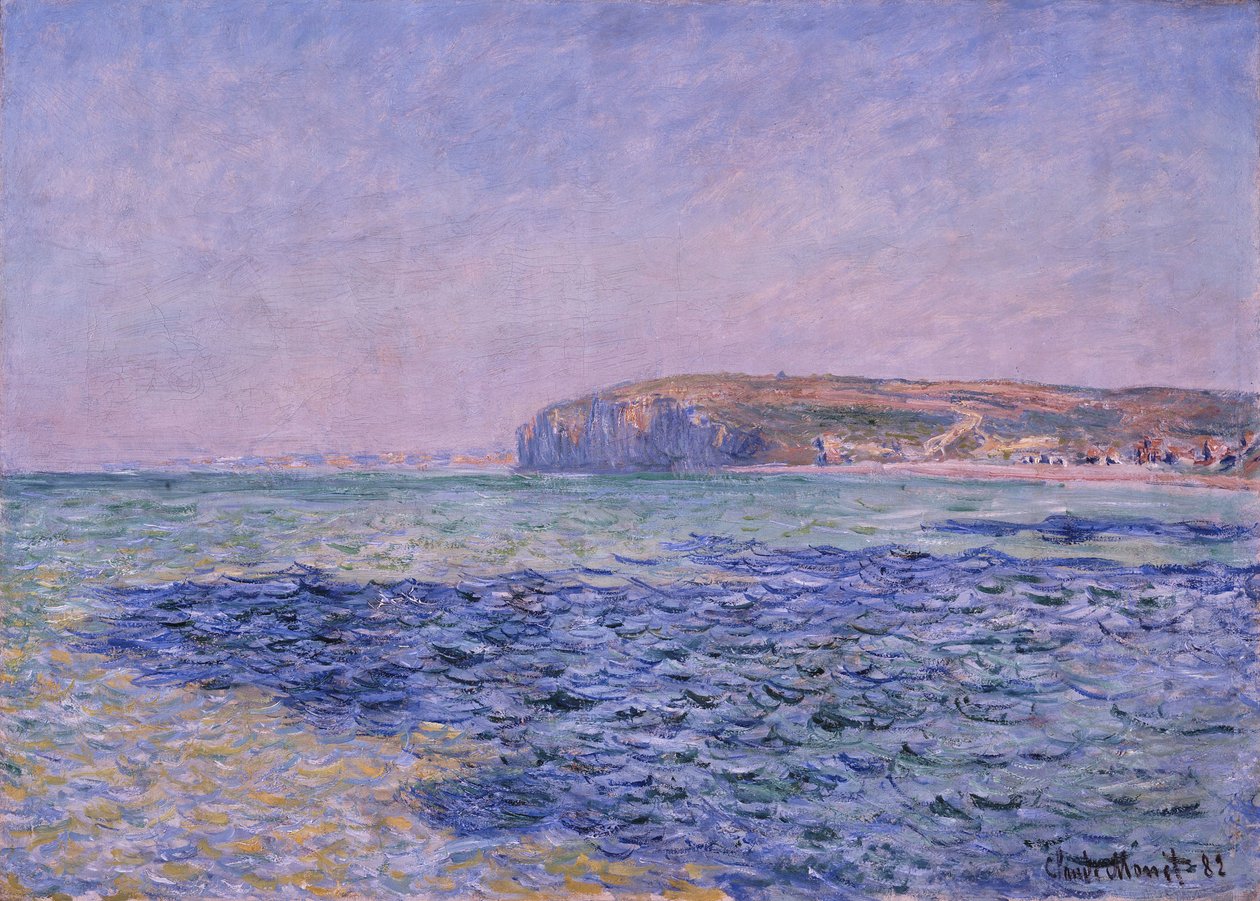 Skuggor på havet. Klipporna i Pourville, 1882 av Claude Monet