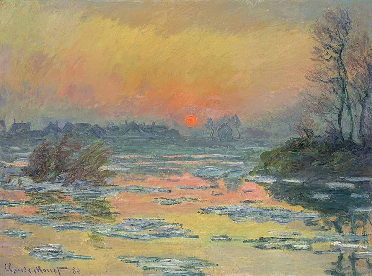 Solnedgång över Seine (Coucher de Soleil sur la Seine). 1880 av Claude Monet