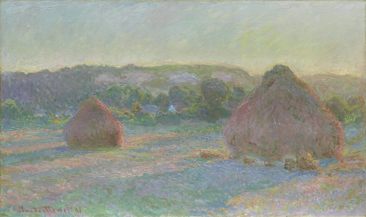 Högar av vete, slutet av sommaren, 1890-91 av Claude Monet