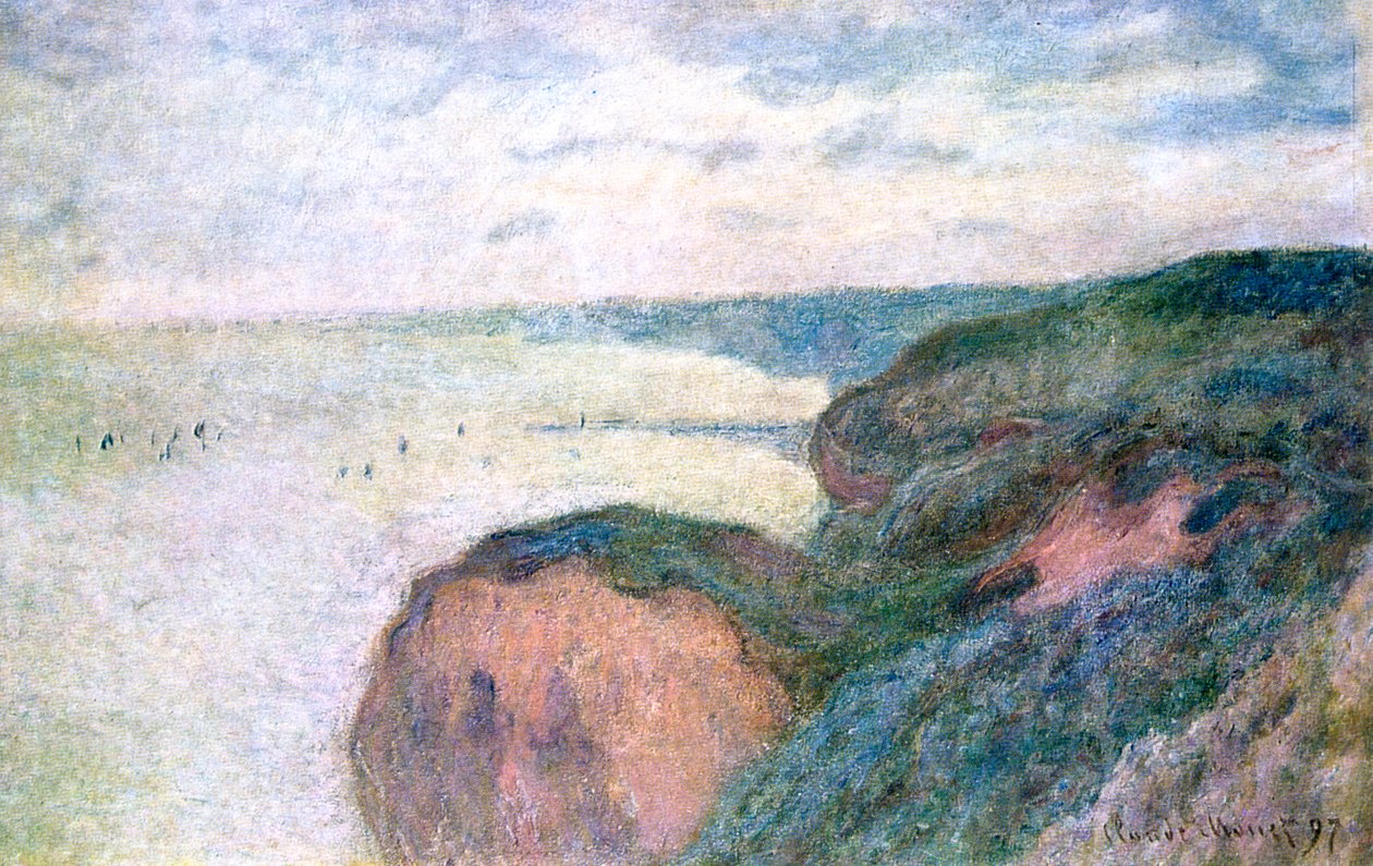Branta klippor nära Dieppe, 1897 av Claude Monet