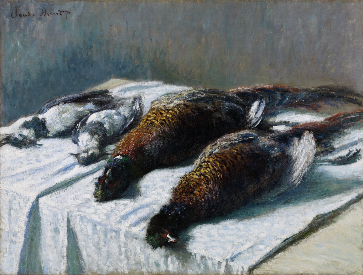 Stilleben med fasaner och pipare av Claude Monet