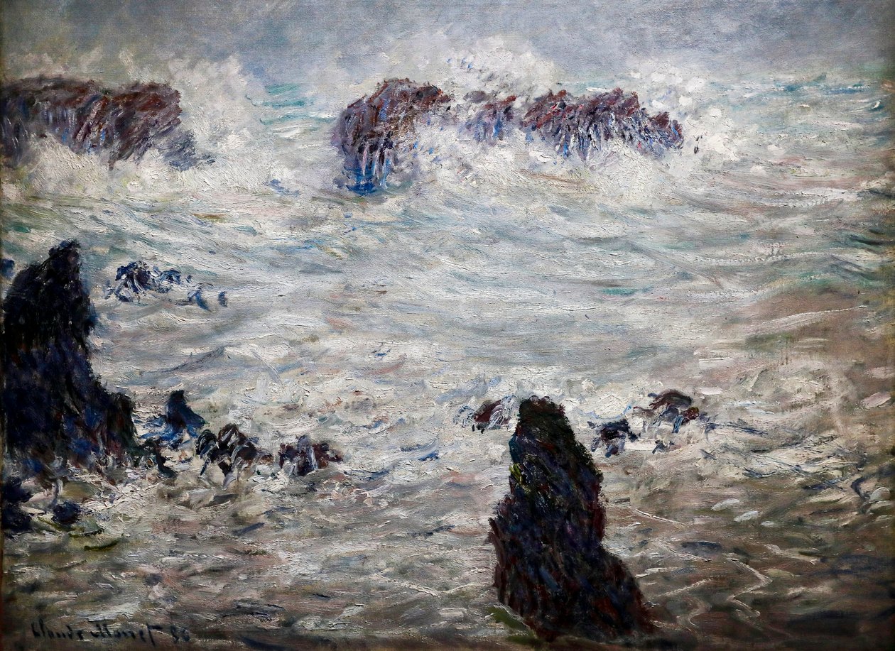 Storm, Belle-îles kust av Claude Monet