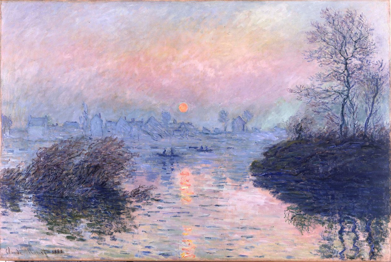 Solnedgång på Seine vid Lavacourt, vintereffekt av Claude Monet