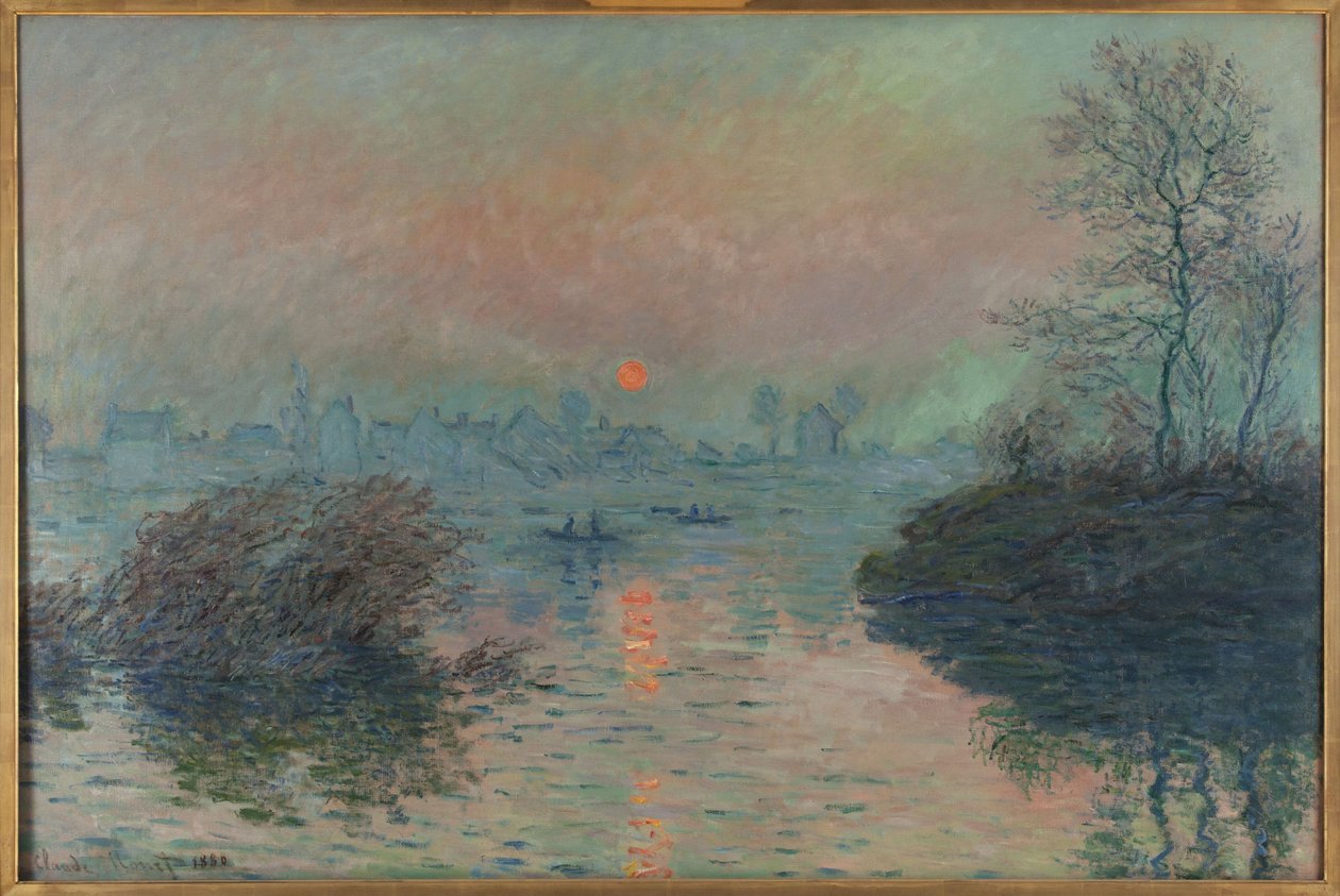 Solnedgång på Seine vid Lavacourt, vintereffekt av Claude Monet