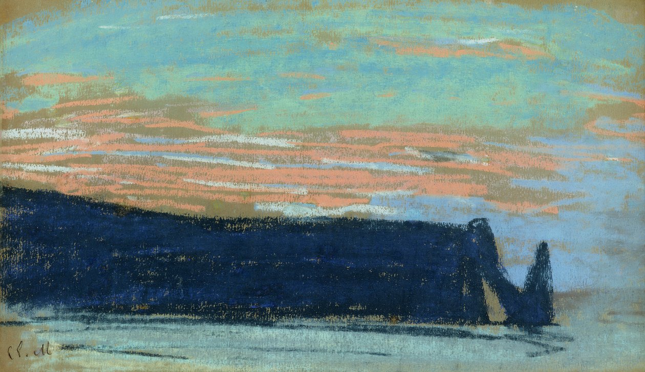 Klippan vid Etretat, ca 1885 (pastell) av Claude Monet