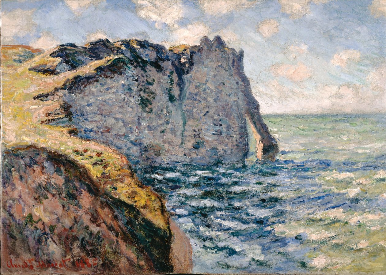 Klipporna vid Aval, Étretat av Claude Monet