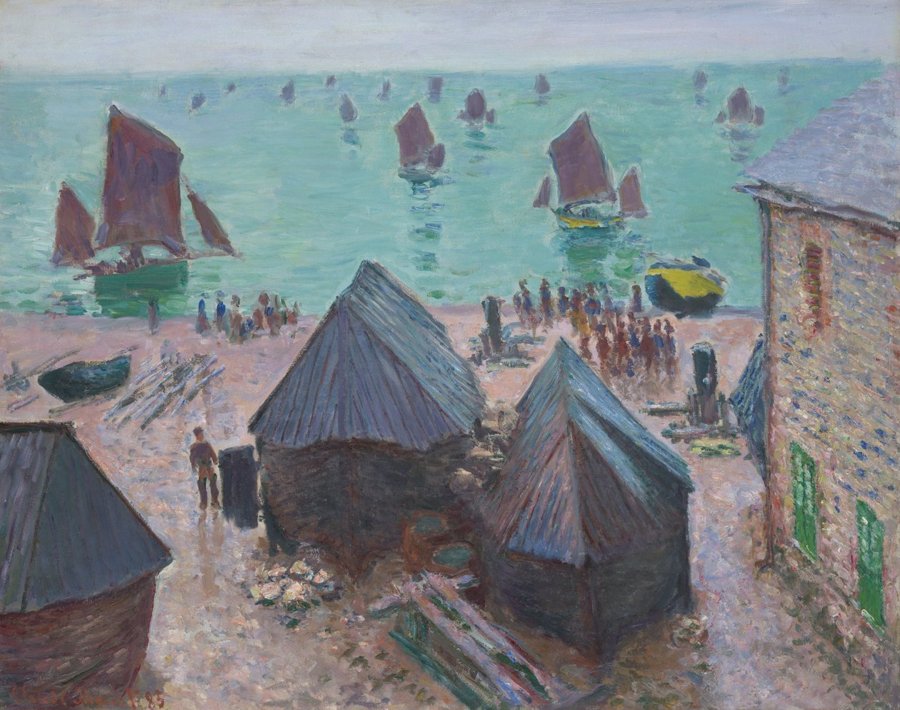 Båtarnas avfärd, Étretat av Claude Monet