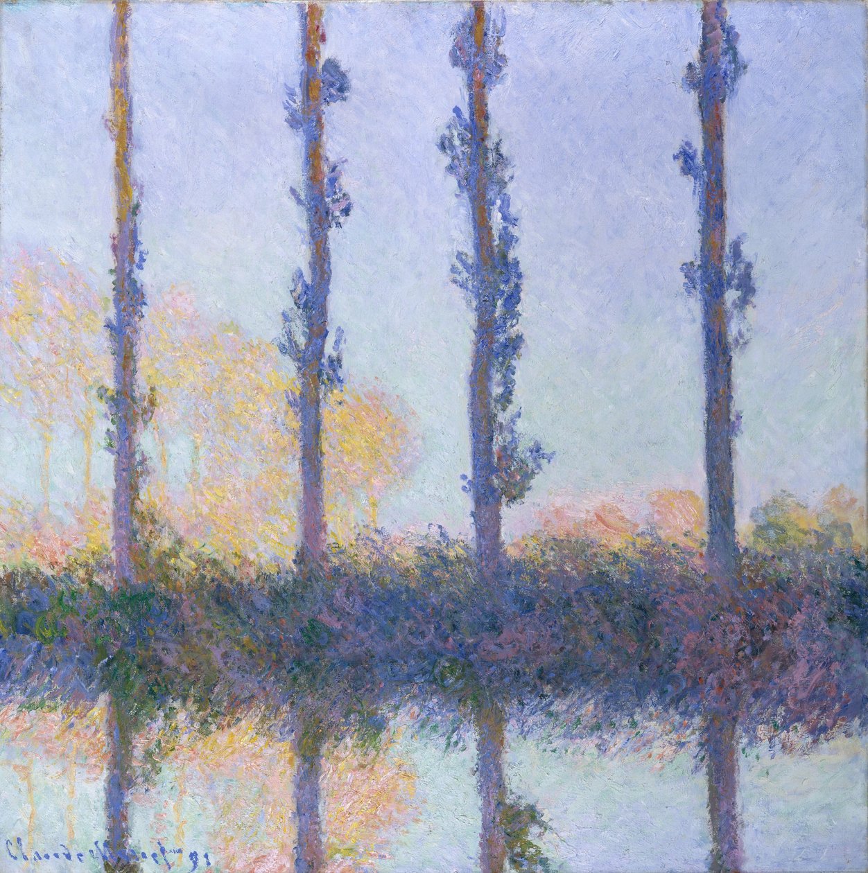 De fyra träden, 1891 av Claude Monet