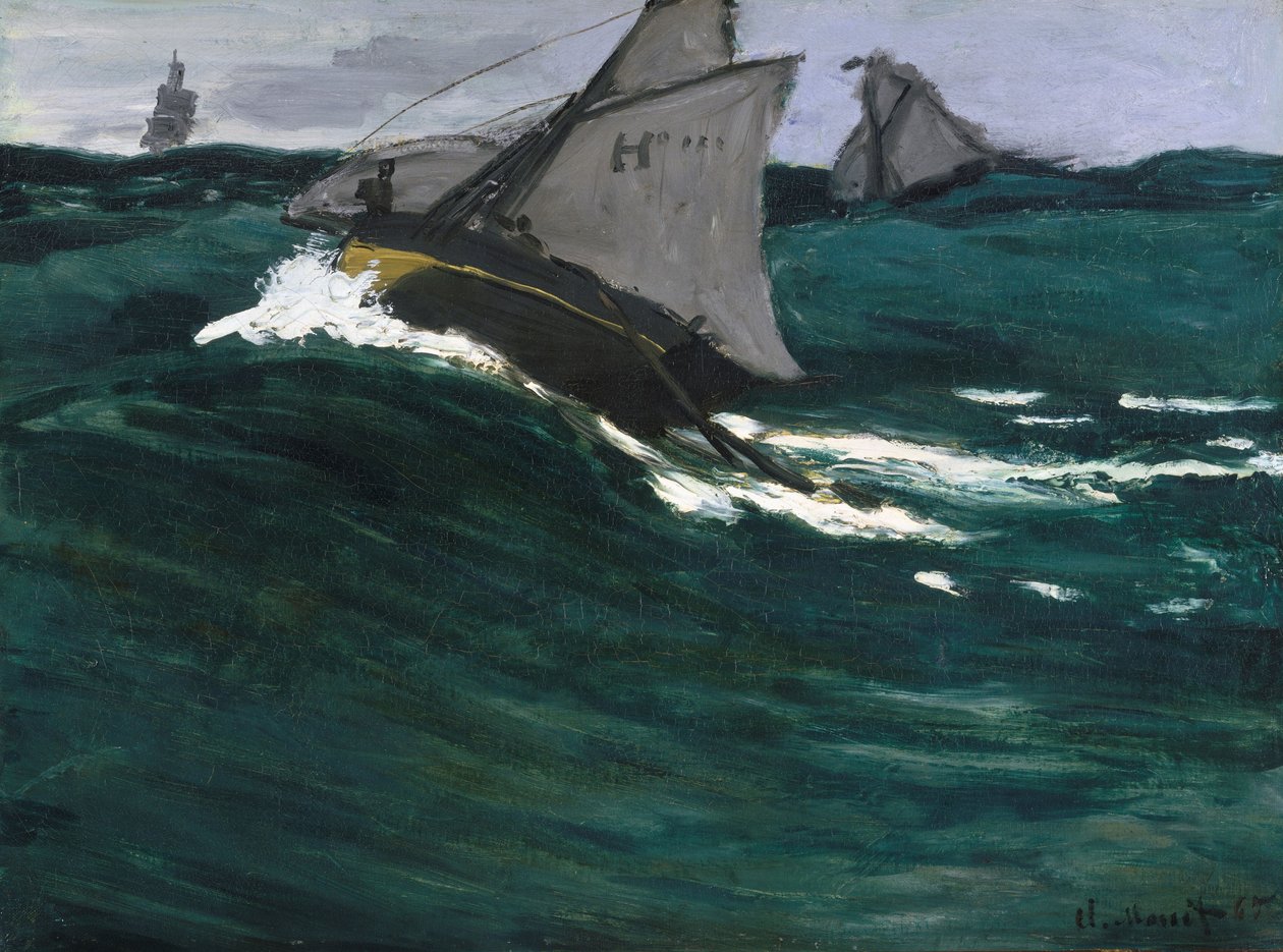 The Green Wave, ca 1866-67 (olja på duk) av Claude Monet