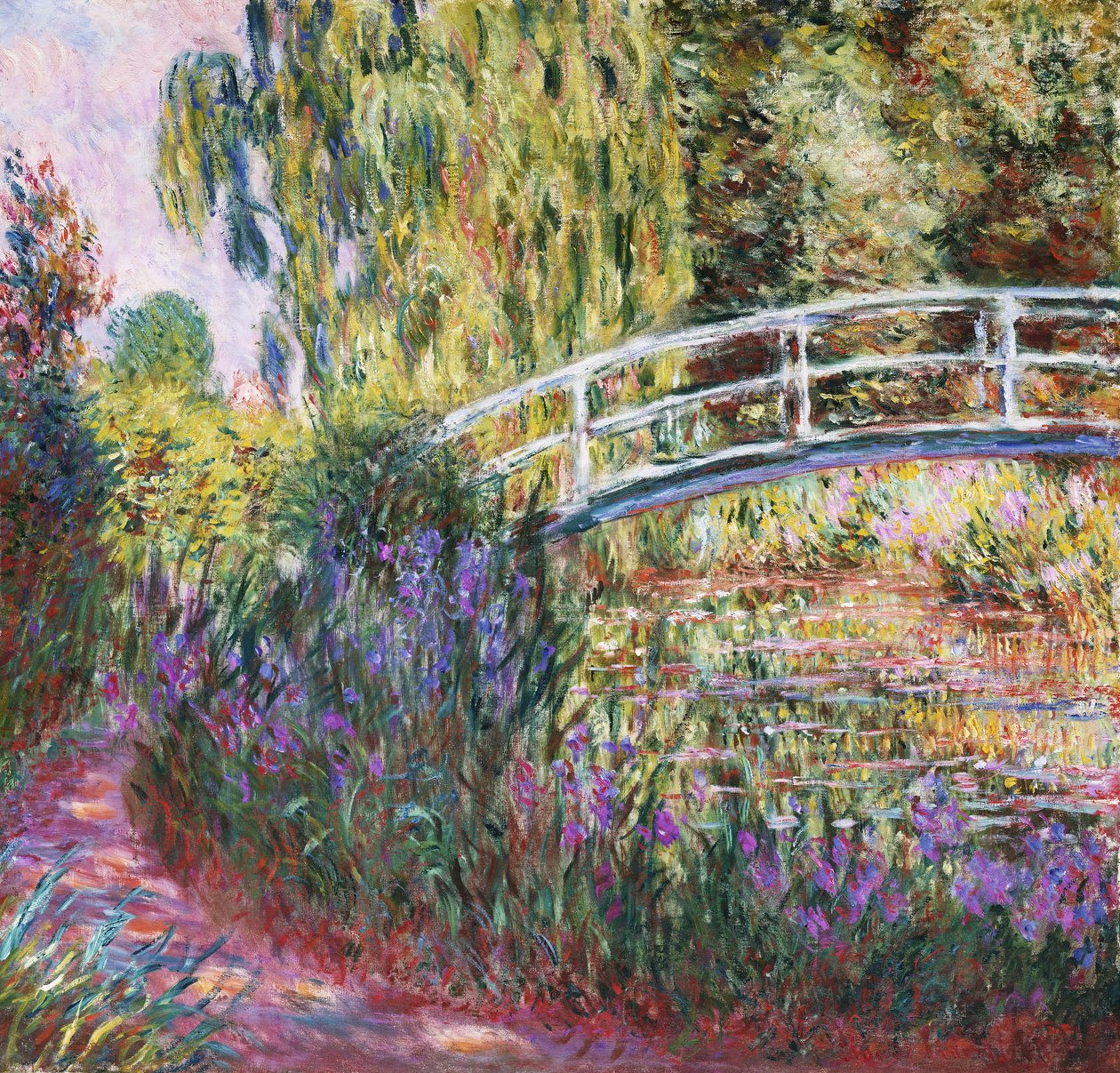 Den japanska bron, damm med näckrosor av Claude Monet
