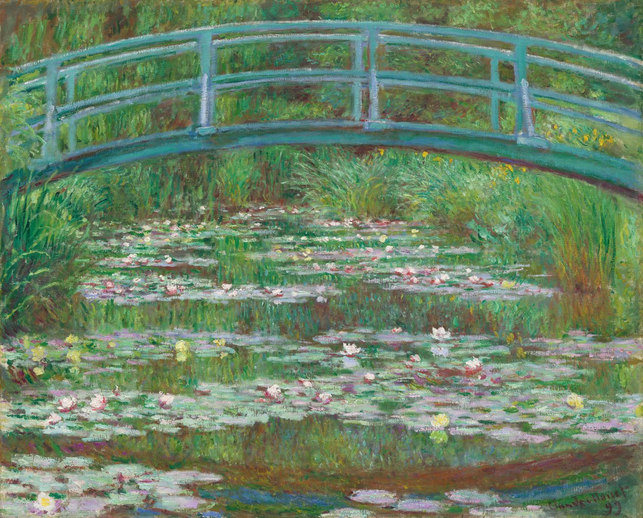 Den japanska gångbron, 1899. av Claude Monet