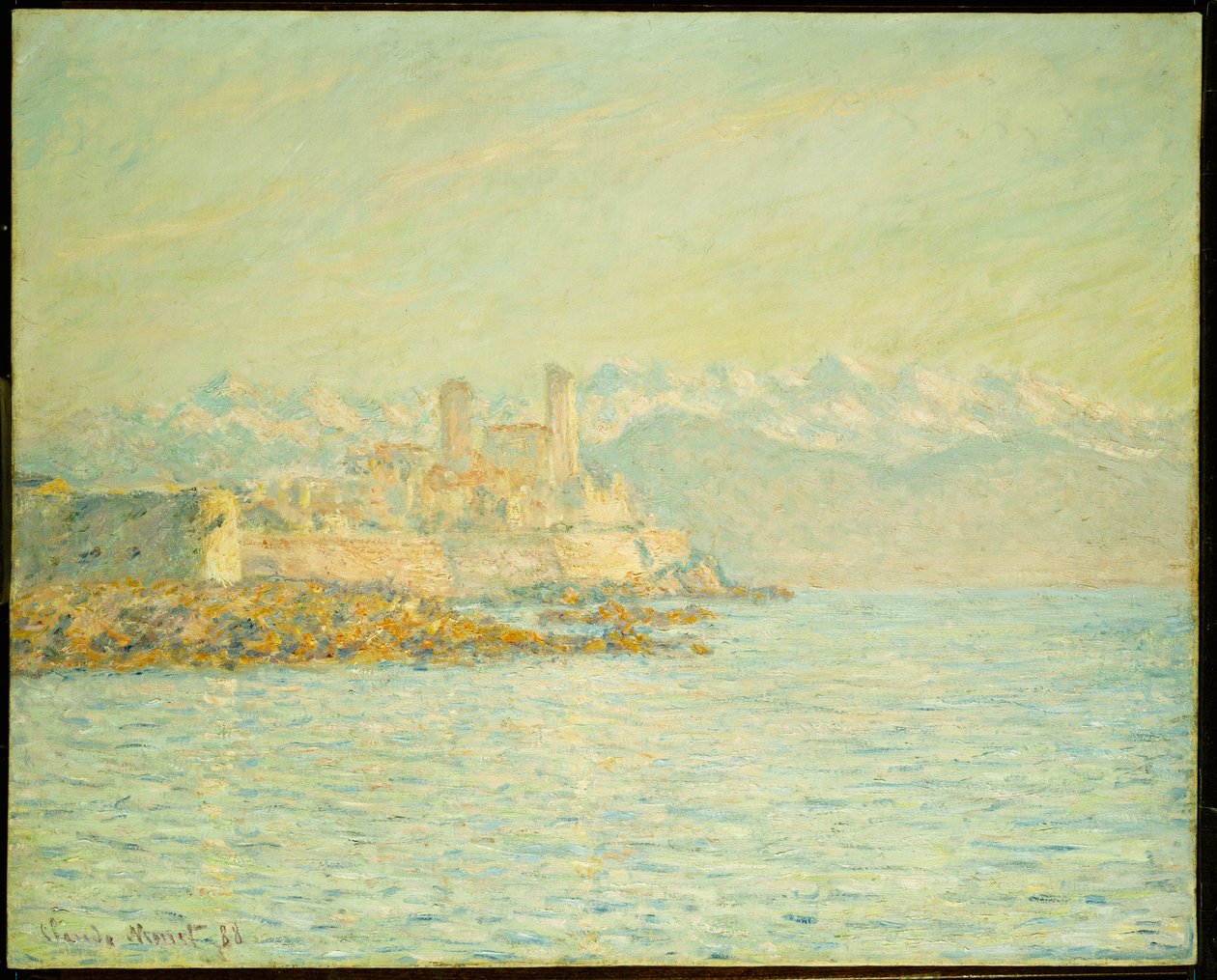 Det gamla fortet i Antibes (olja på duk) av Claude Monet