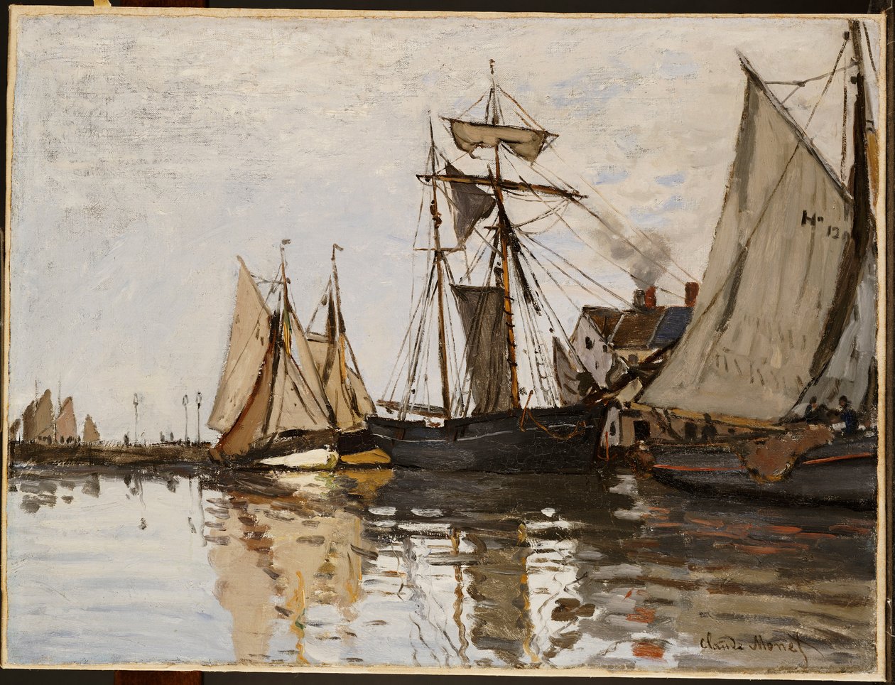 Hamnen i Honfleur, ca 1865 av Claude Monet