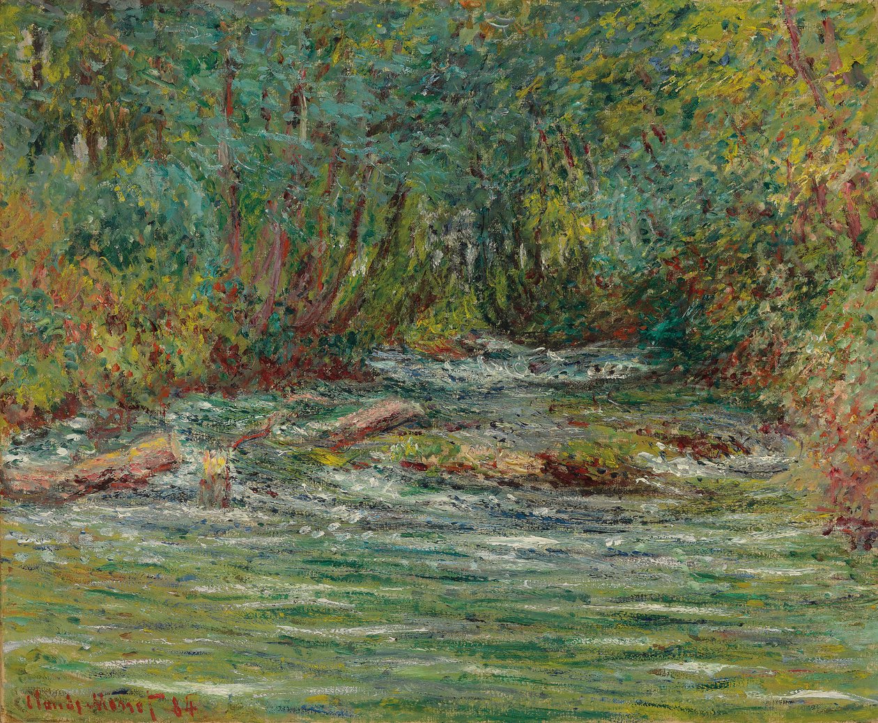 Floden Epte vid Giverny, sommar; Floden Epte vid Giverny, sommaren 1884 av Claude Monet