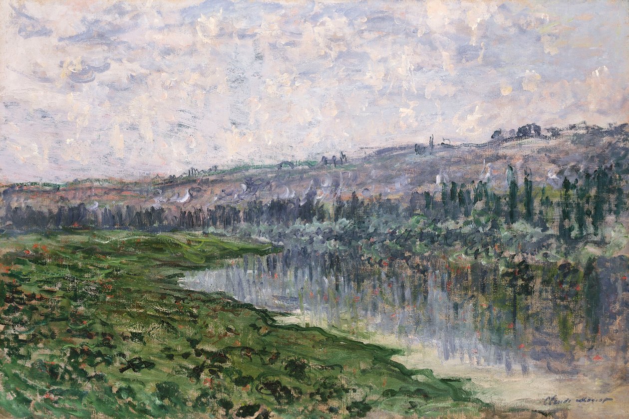 Seinen och kullarna i Chantemsle; Seinen och kullarna i Chantemsle, 1880 av Claude Monet
