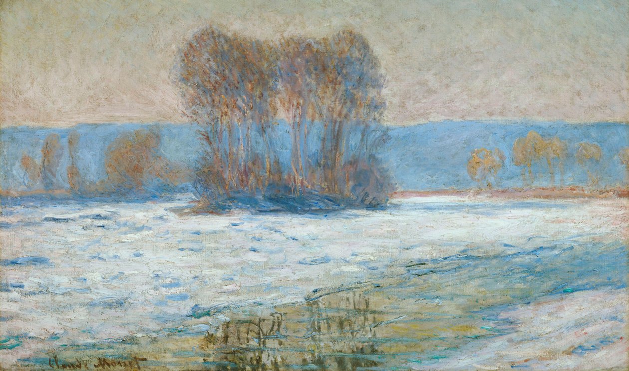 Seinen vid Bennecourt, vinter av Claude Monet