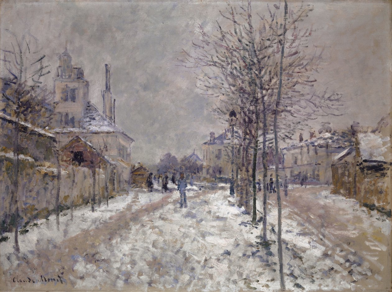 Den snötäckta boulevarden Pontoise i Argenteuil, 1875 av Claude Monet