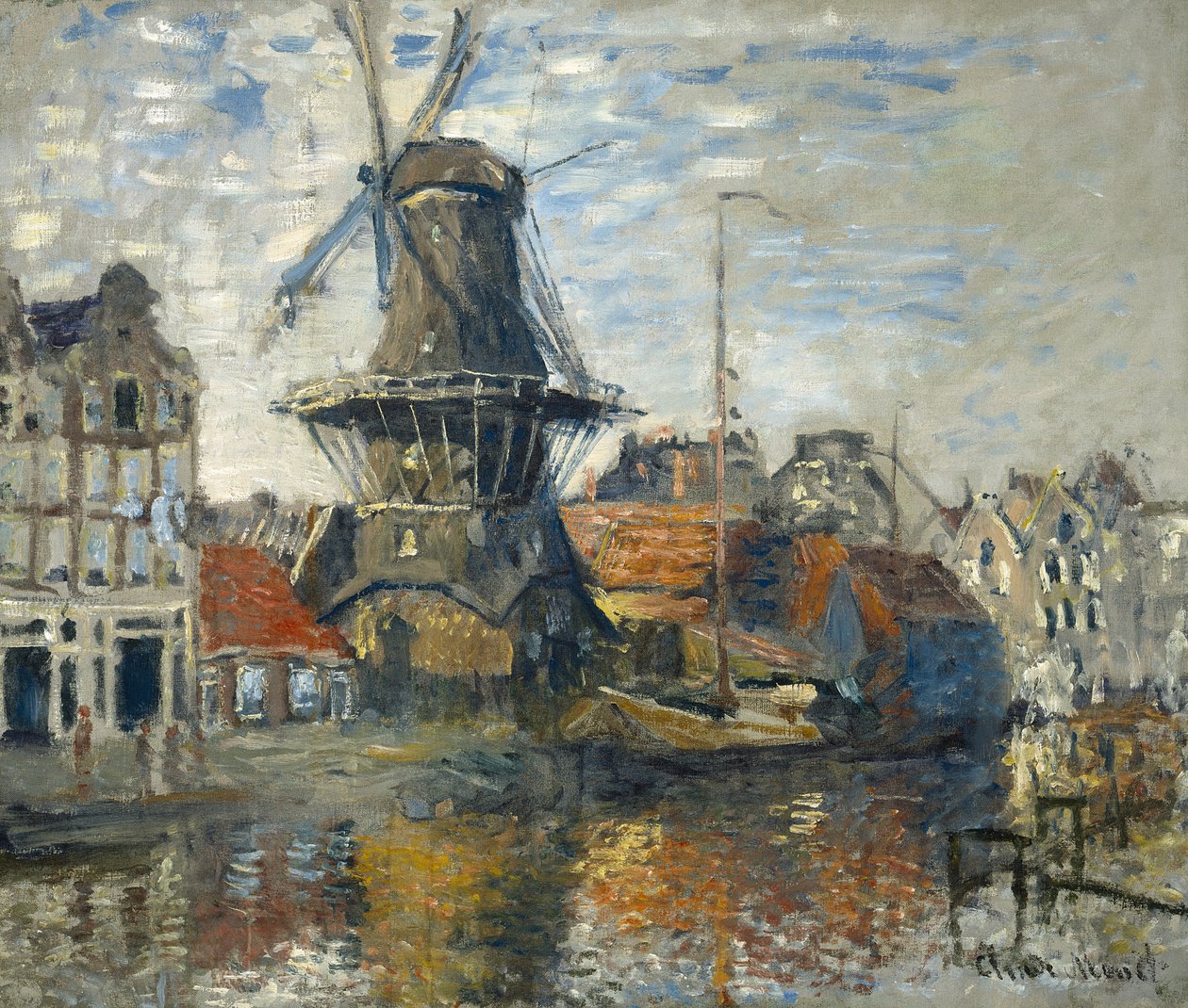 Väderkvarnen, Amsterdam, 1871 av Claude Monet