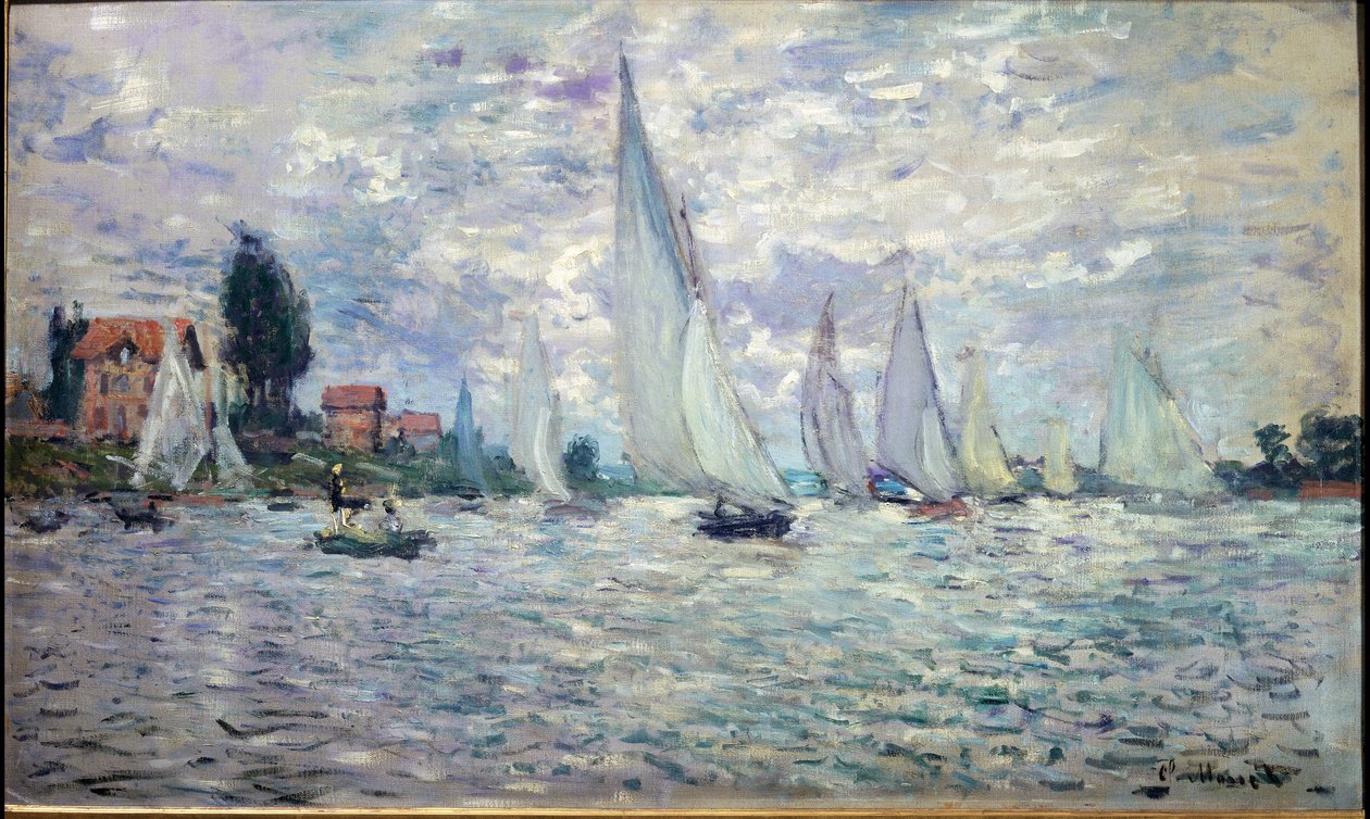 Båtarna. Regates a Argenteuil - olja på duk av Claude Monet