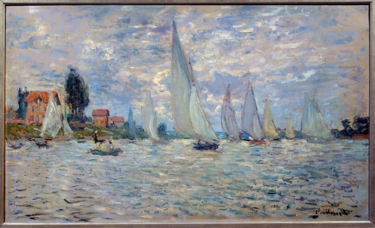 Båtarna. Regates a Argenteuil-målning av Claude Monet (1840-1926) 1874 Sön. 0,6x1 m Paris, musee d