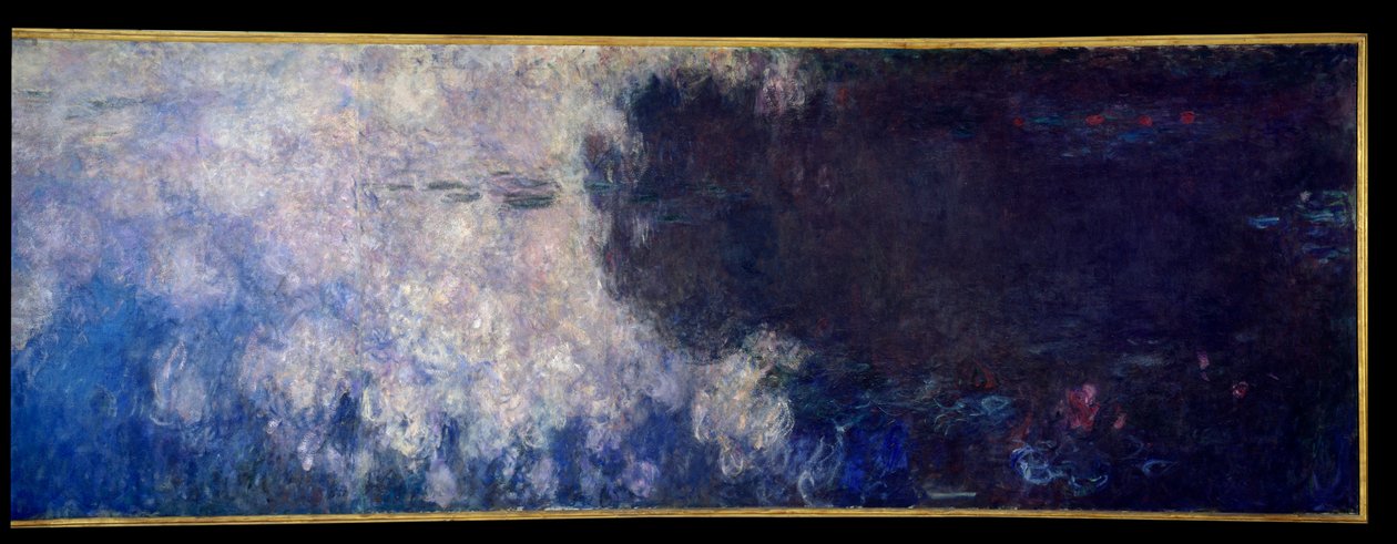 Nymforna; molnen. Höger del av triptyken målad i Giverny. Målning av Claude Monet (1840-1926) av Claude Monet