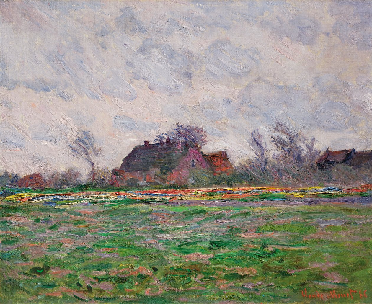 Tulpanfält nära Leiden av Claude Monet