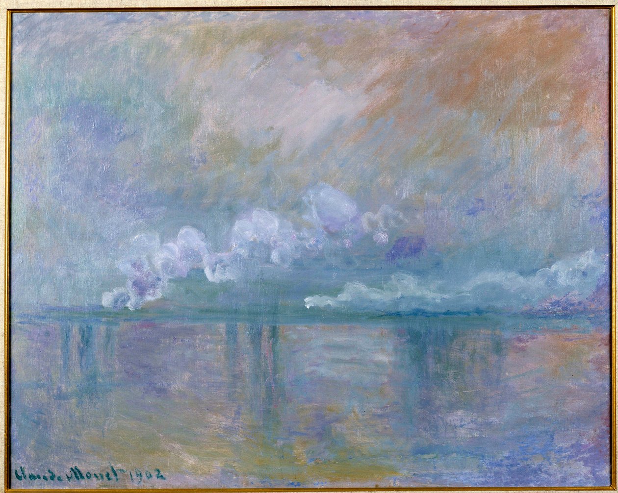 Vy över Charing cross bridge i London av Claude Monet