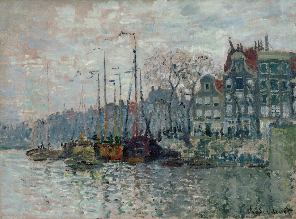 Utsikt över Prins Hendrikkade och Kromme Waal i Amsterdam av Claude Monet