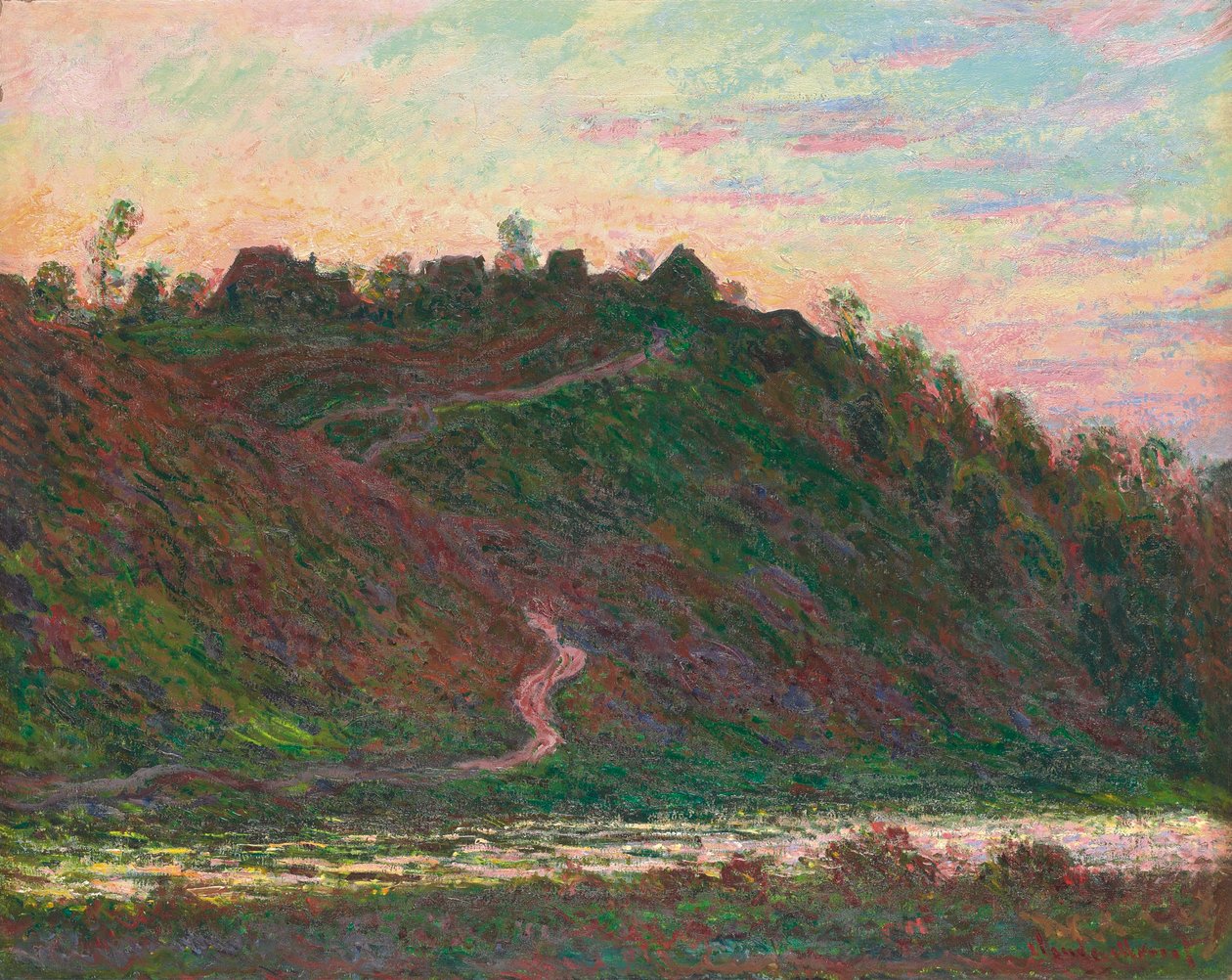 Village of La Roche-Blond: kvällseffekt, 1889 av Claude Monet