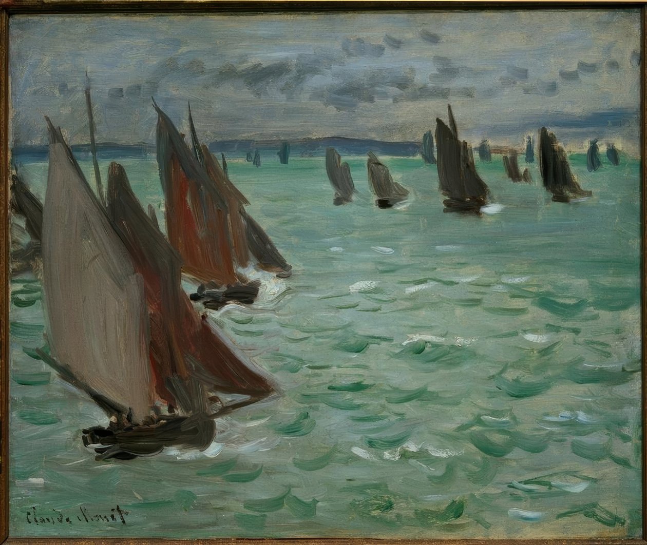Segelbåtar till havs av Claude Monet