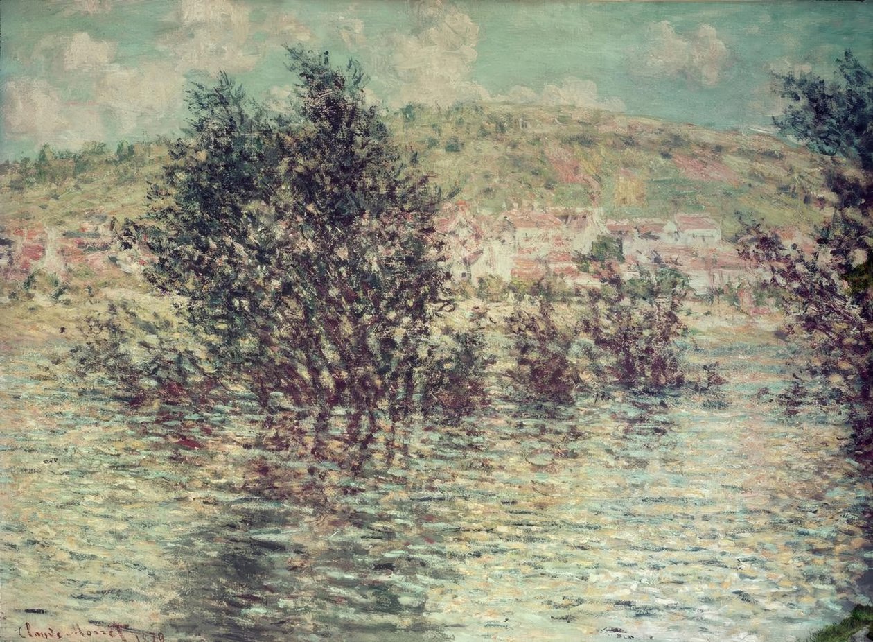 Vétheuil, utsikt över Lavacourt av Claude Monet