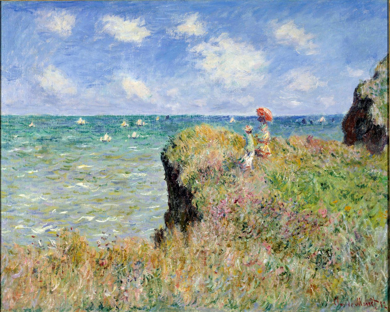 Gå på kanten av klippan, Pourville av Claude Monet