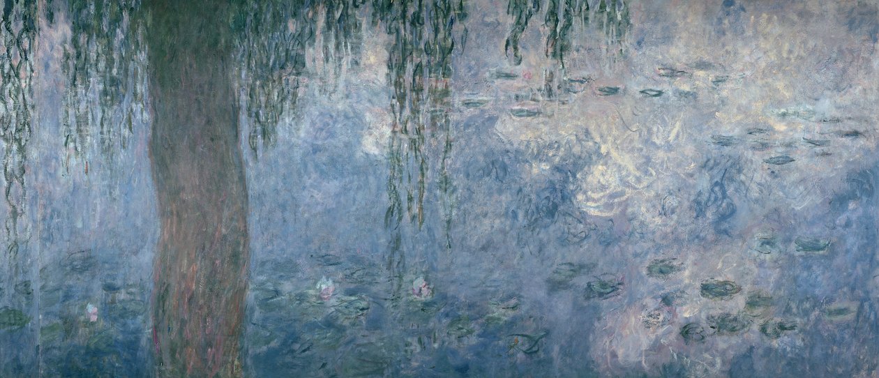 Näckrosor: Morning with Weeping Willows, 1914-18 (höger avsnitt) av Claude Monet
