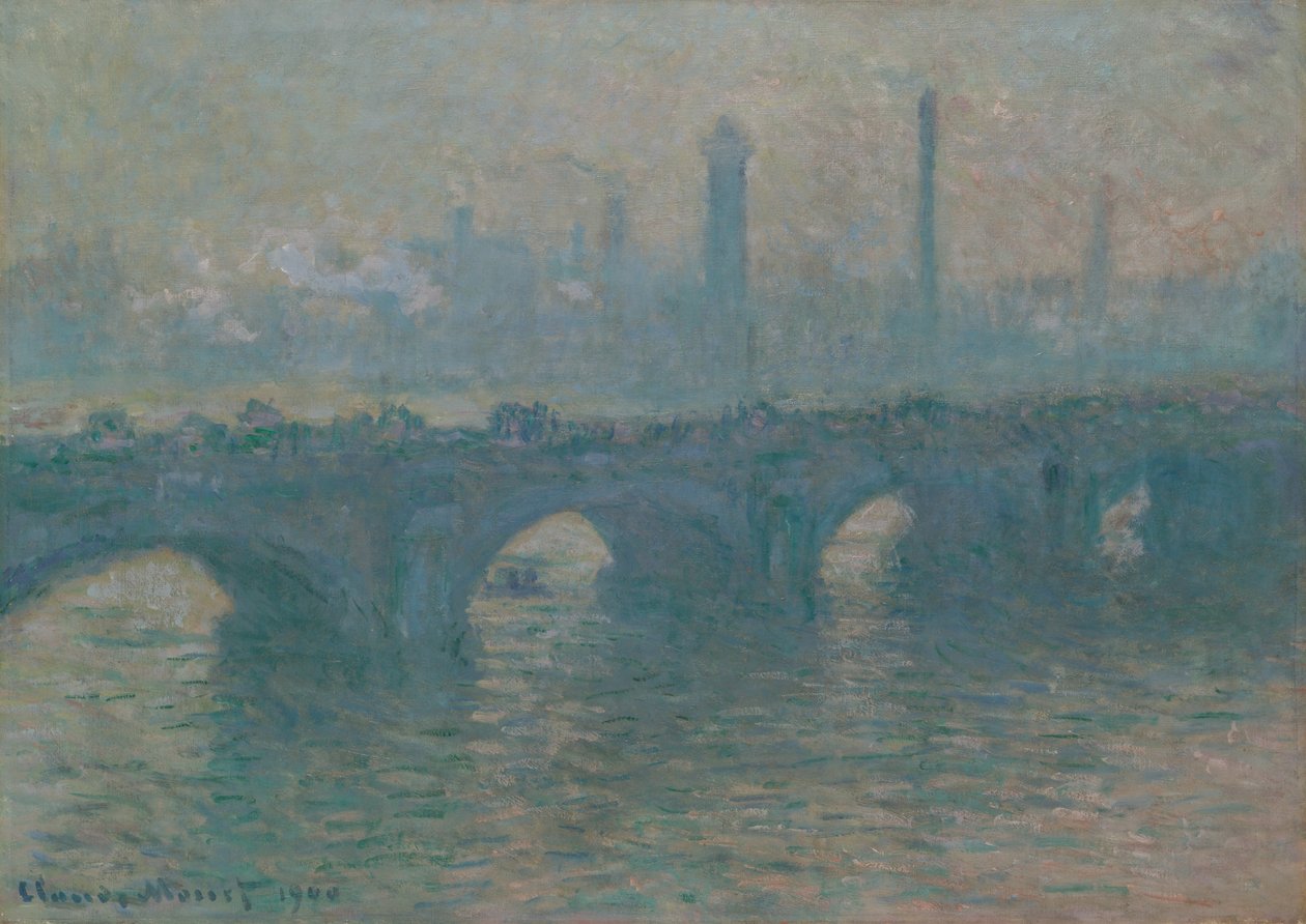 Waterloo Bridge, grått väder av Claude Monet